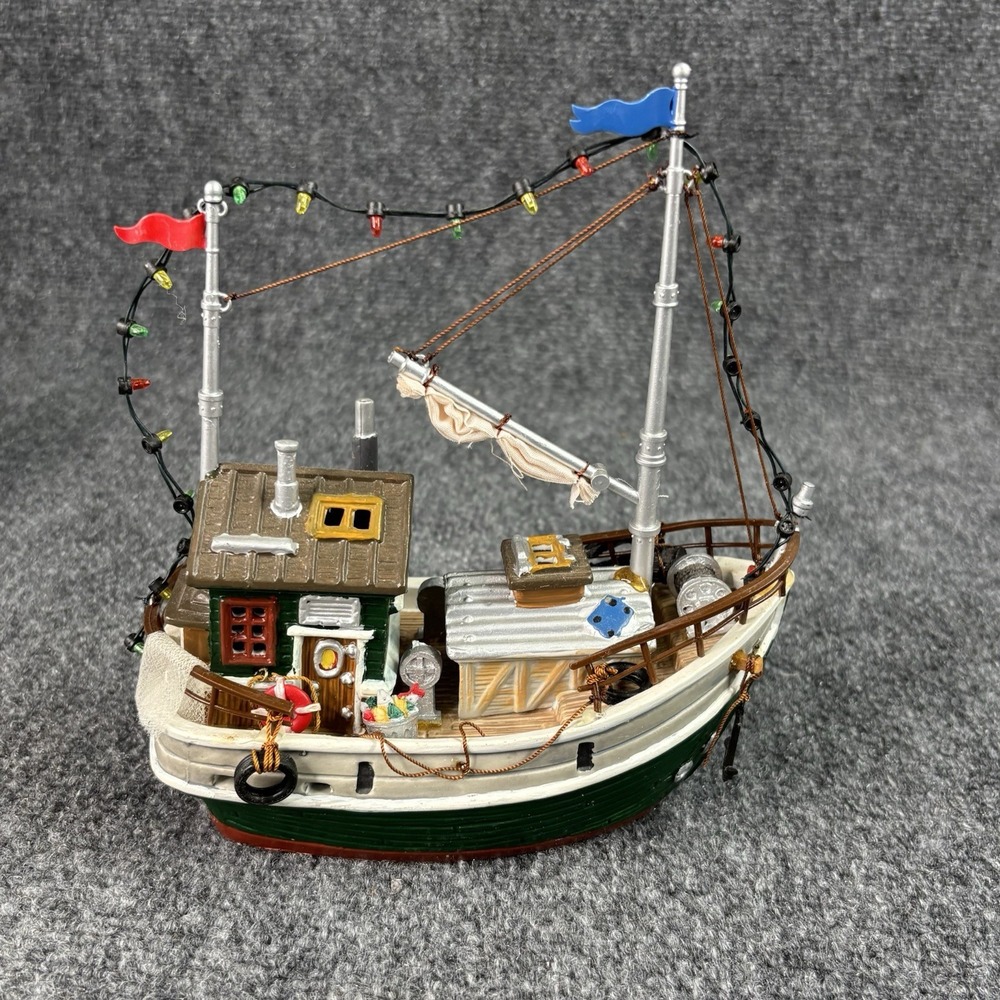 Lemax Carole Towne Annibelle Trawler House Boat In Box 44174 Works!